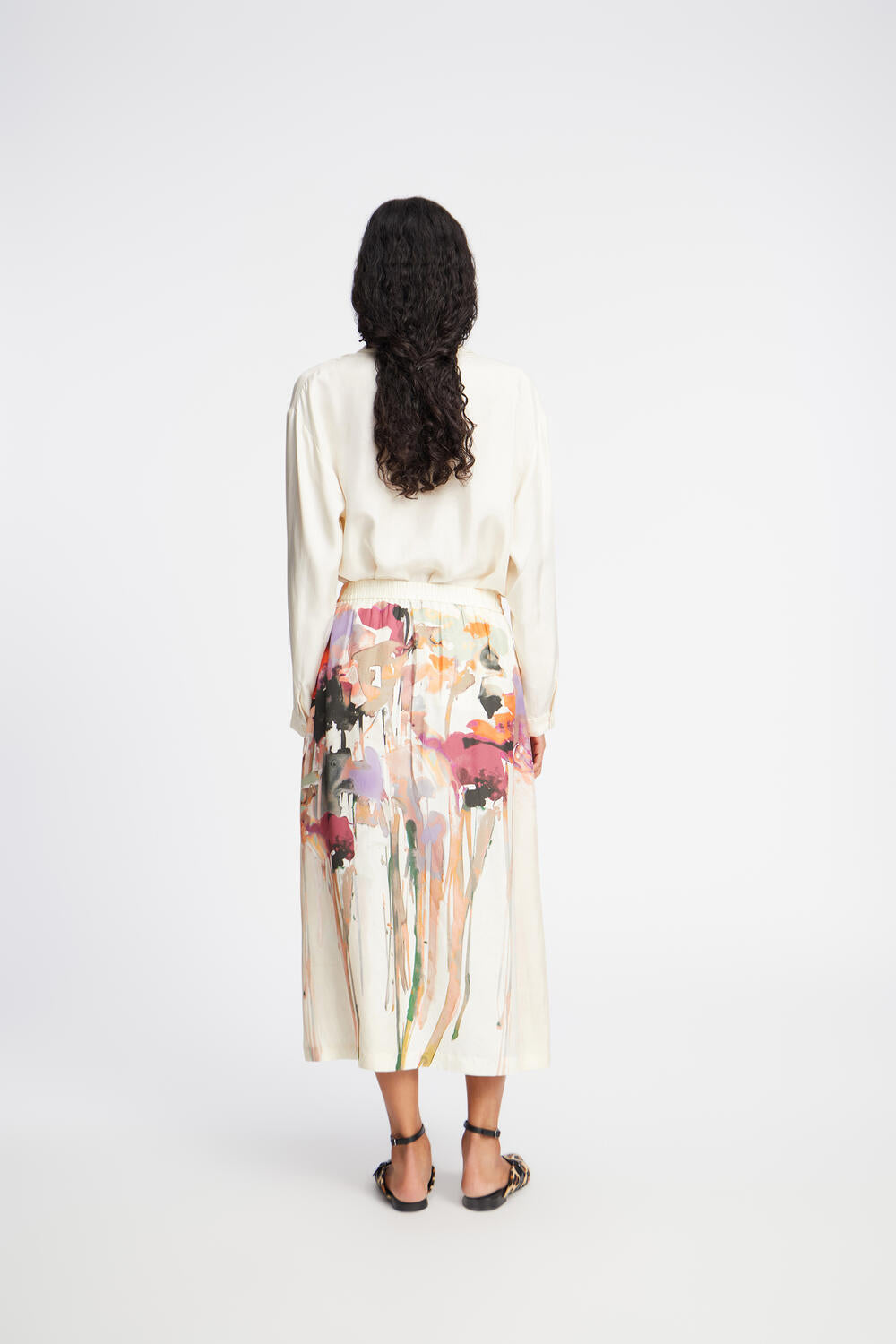 Aruma midi silkenederdel - Sand